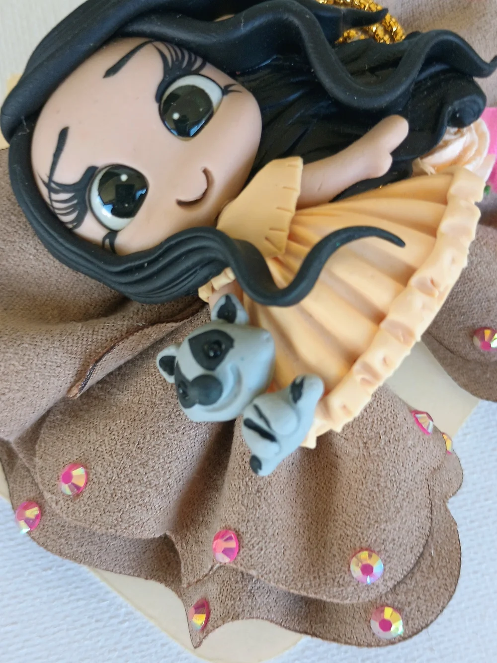 Brown Doll Accent Bow Hair Clip for Kids — Cute Decorative Accessory